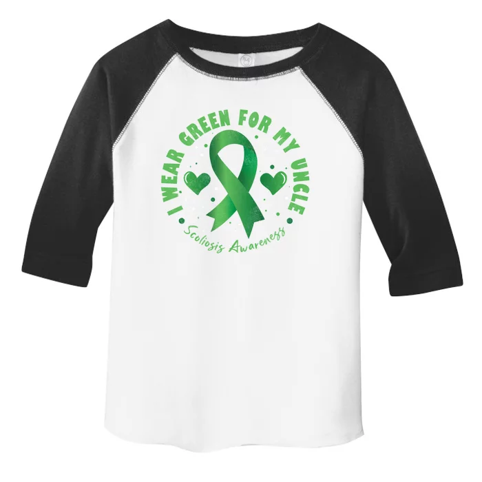 I Wear Green For My Uncle Scoliosis Awareness Gift Toddler Fine Jersey T-Shirt