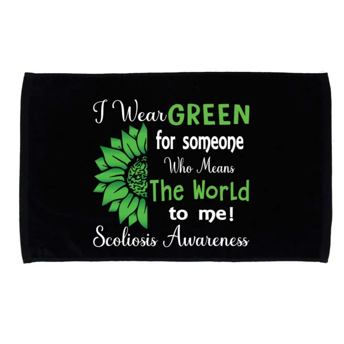 I Wear Green For Scoliosis Awareness Month Green Sunflower Cute Gift Microfiber Hand Towel