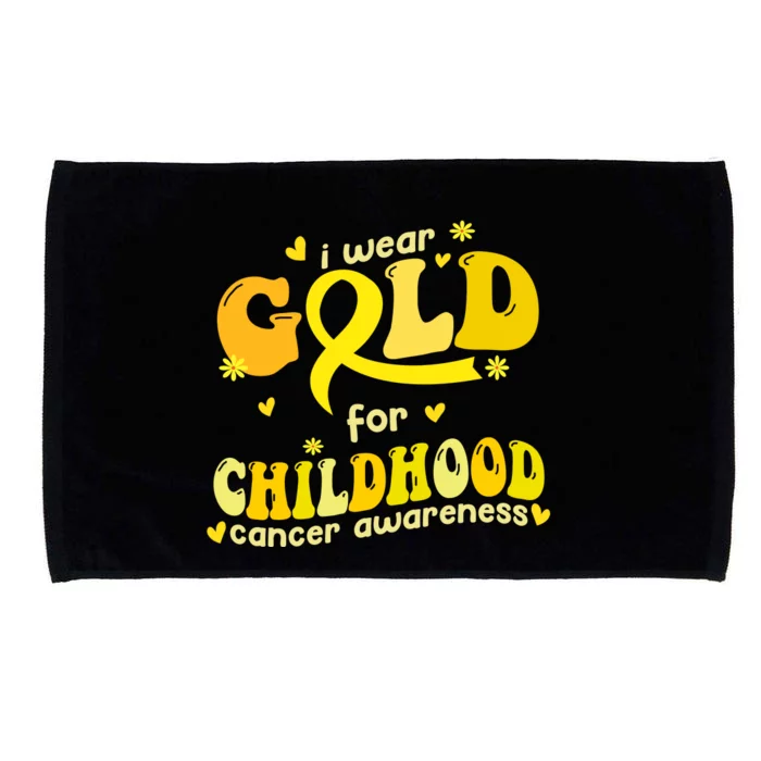 I Wear Gold For Childhood Cancer Awareness Microfiber Hand Towel