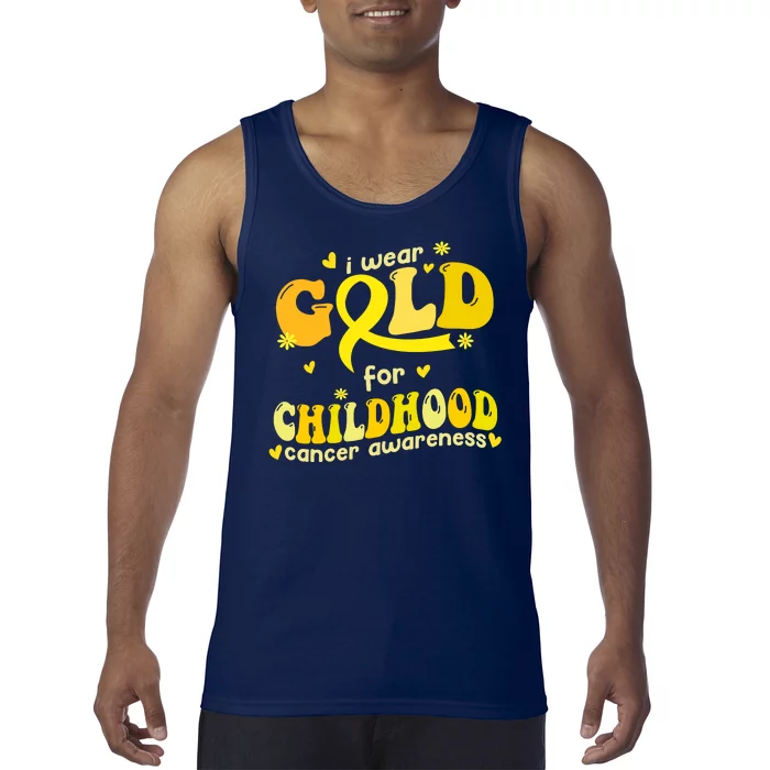 I Wear Gold For Childhood Cancer Awareness Tank Top