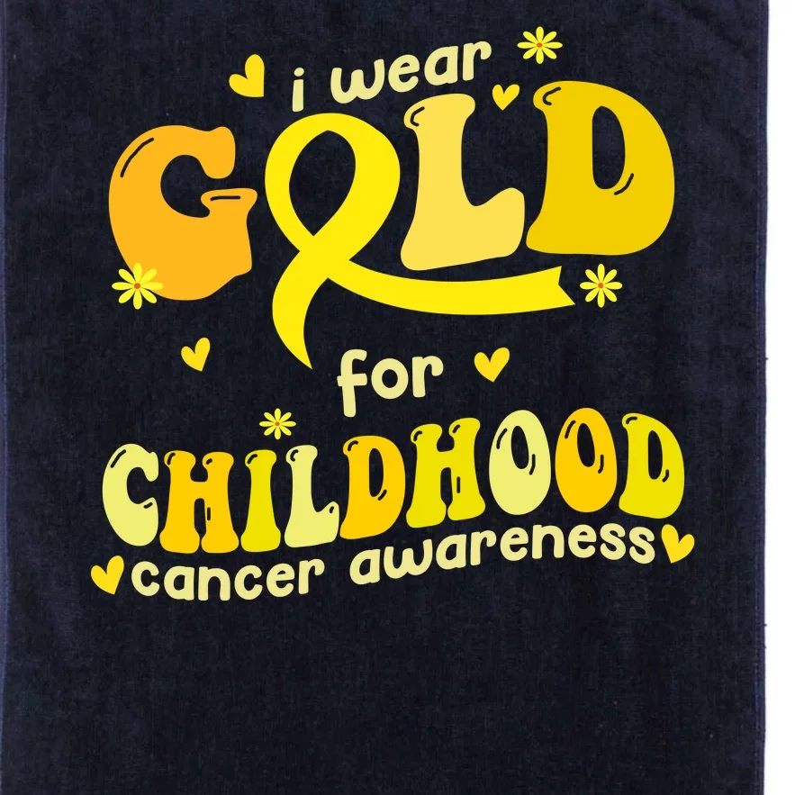 I Wear Gold For Childhood Cancer Awareness Platinum Collection Golf Towel