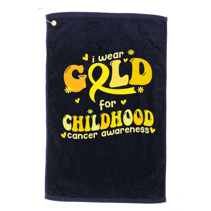 I Wear Gold For Childhood Cancer Awareness Platinum Collection Golf Towel