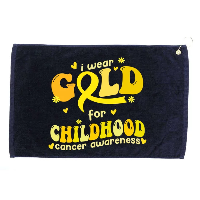 I Wear Gold For Childhood Cancer Awareness Grommeted Golf Towel