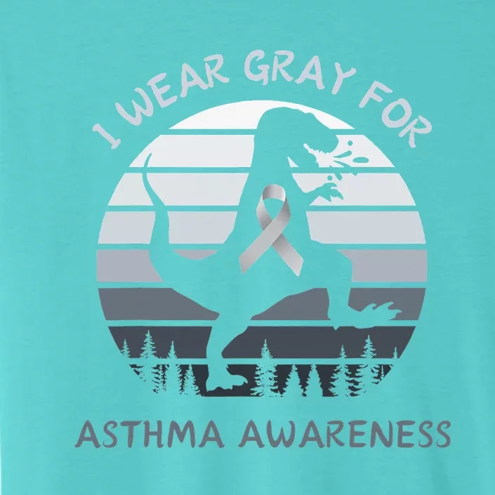 I Wear Gray For Asthma Awareness Trex Retro Sunset ChromaSoft Performance T-Shirt