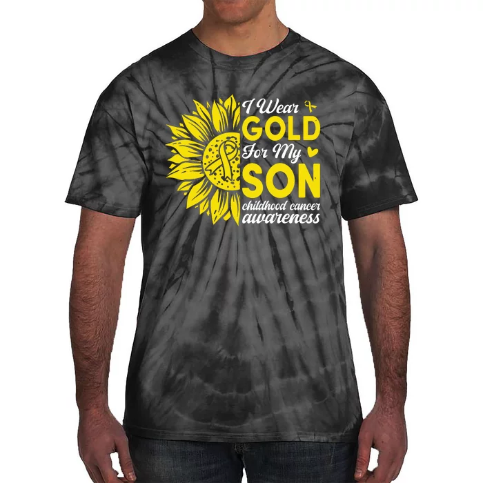 I Wear Gold For My Son Childhood Cancer Awareness Tie-Dye T-Shirt