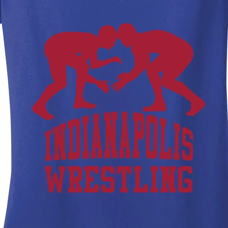 Indianapolis Wrestling Gift Women's V-Neck T-Shirt