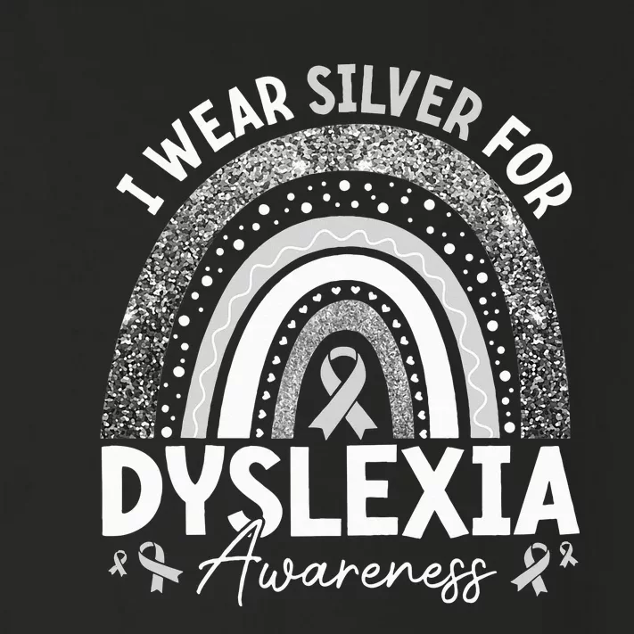 I Wear Gray Ribbon For Dyslexia Awareness Toddler Long Sleeve Shirt