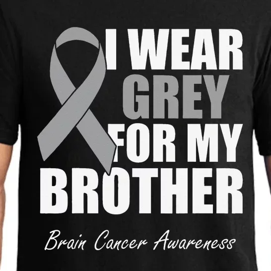 I Wear Grey For My Brother Brain Cancer Awareness Pajama Set