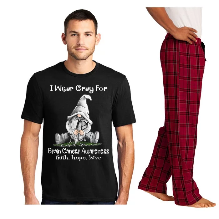 I Wear Gray For Brain Cancer Awareness Meaningful Gift Pajama Set