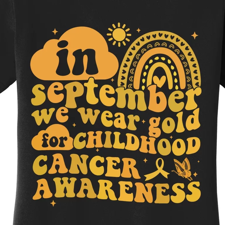 I Wear Gold For Childhood Cancer Awareness Women's T-Shirt