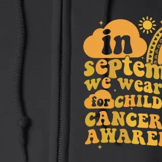 I Wear Gold For Childhood Cancer Awareness Full Zip Hoodie