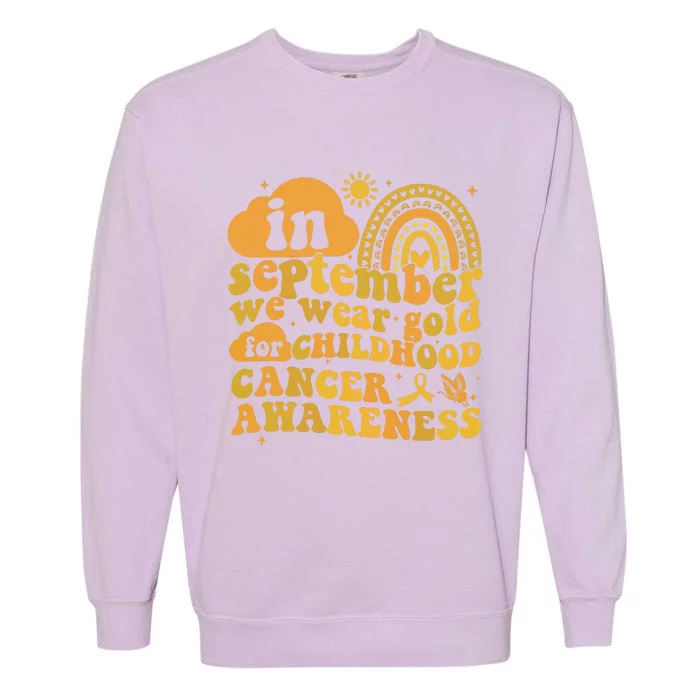 I Wear Gold For Childhood Cancer Awareness Garment-Dyed Sweatshirt