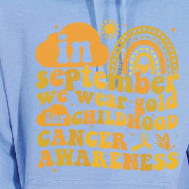 I Wear Gold For Childhood Cancer Awareness Unisex Surf Hoodie