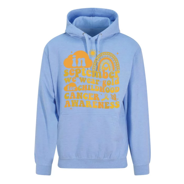 I Wear Gold For Childhood Cancer Awareness Unisex Surf Hoodie