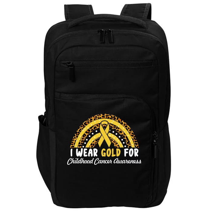 I Wear Gold For Childhood Cancer Awareness Impact Tech Backpack