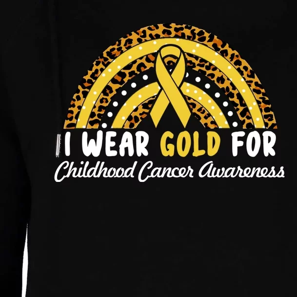 I Wear Gold For Childhood Cancer Awareness Womens Funnel Neck Pullover Hood