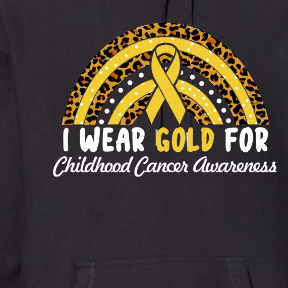 I Wear Gold For Childhood Cancer Awareness Premium Hoodie