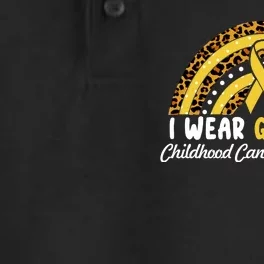 I Wear Gold For Childhood Cancer Awareness Dry Zone Grid Performance Polo