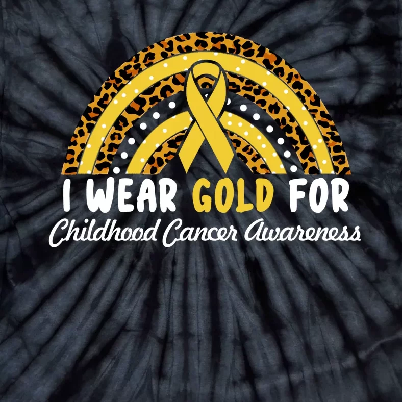 I Wear Gold For Childhood Cancer Awareness Tie-Dye T-Shirt