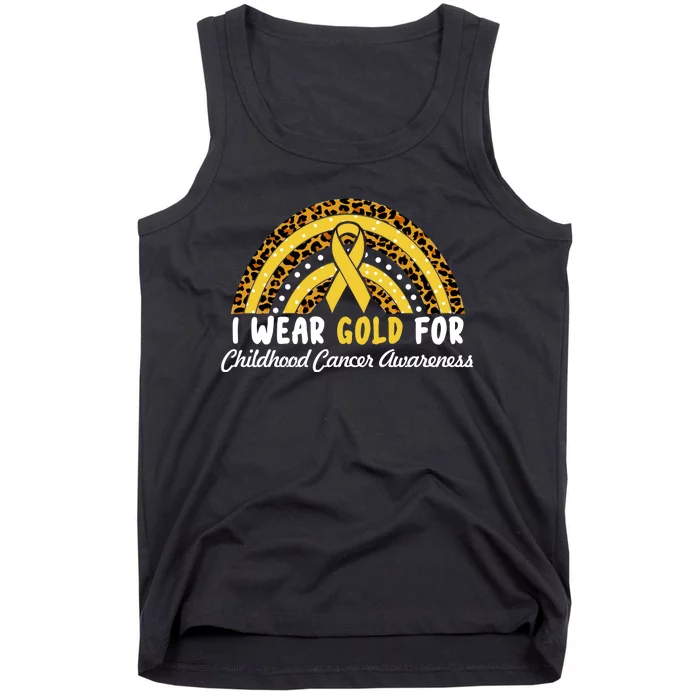 I Wear Gold For Childhood Cancer Awareness Tank Top