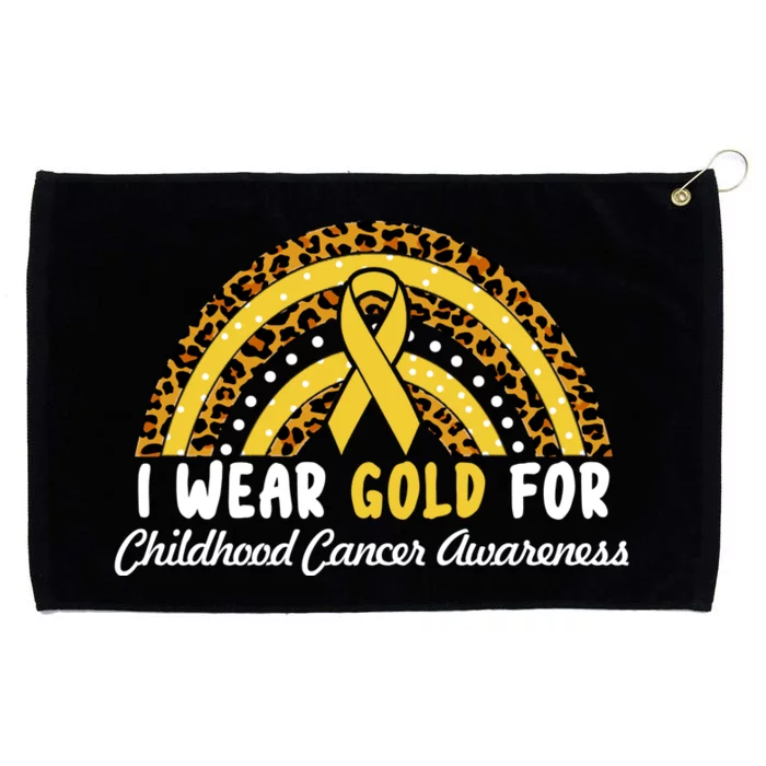 I Wear Gold For Childhood Cancer Awareness Grommeted Golf Towel