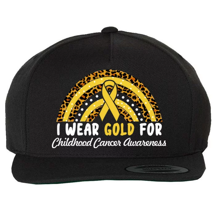 I Wear Gold For Childhood Cancer Awareness Wool Snapback Cap