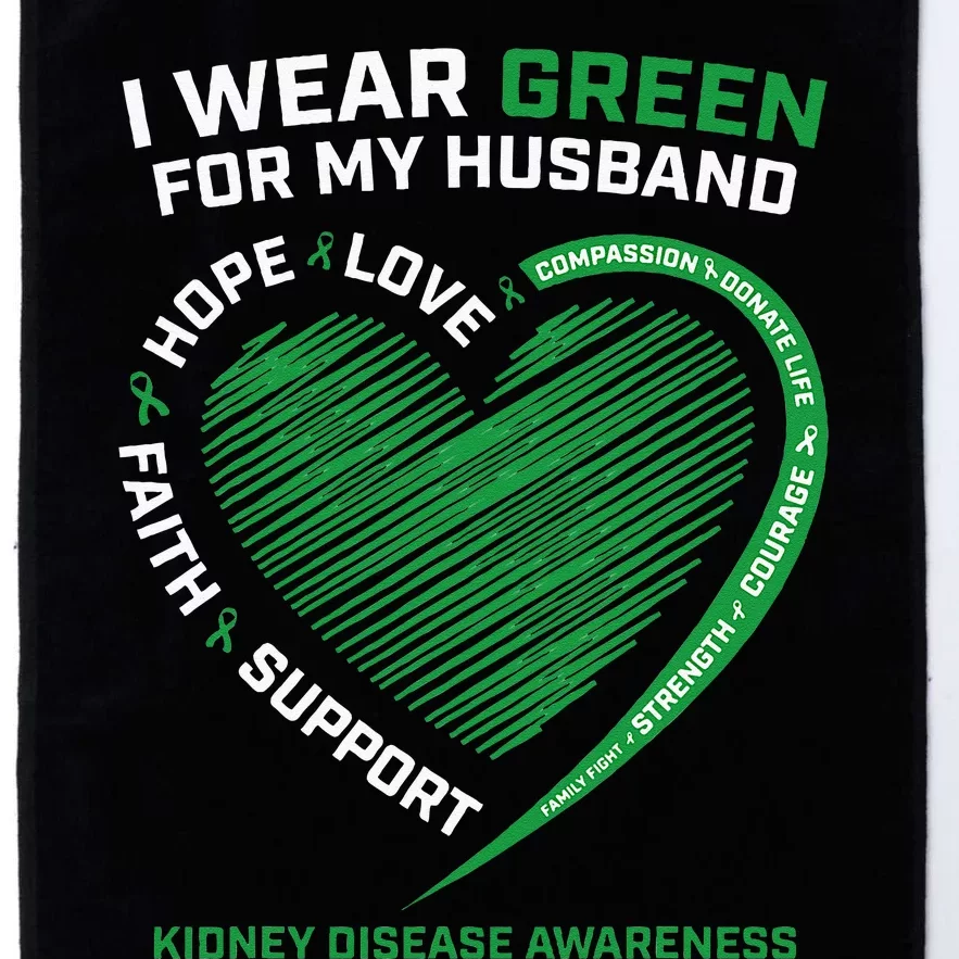 I Wear Green For My Husband Women Kidney Disease Awareness Platinum Collection Golf Towel