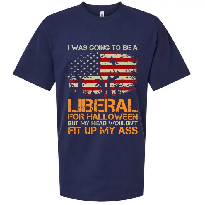 I Was Going To Be A Liberal For Halloween USA American Flag Sueded Cloud Jersey T-Shirt