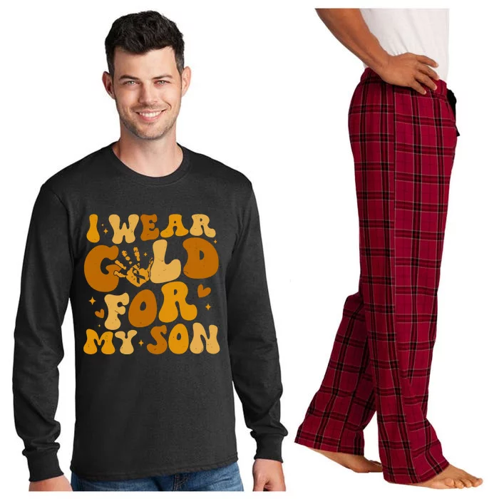 I Wear Gold For My Son Childhood Cancer Awareness Long Sleeve Pajama Set