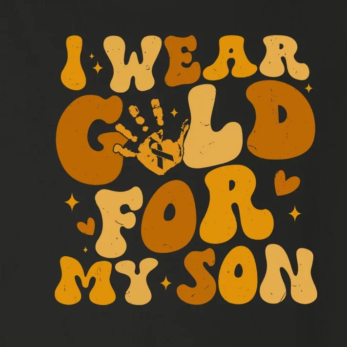 I Wear Gold For My Son Childhood Cancer Awareness Toddler Long Sleeve Shirt