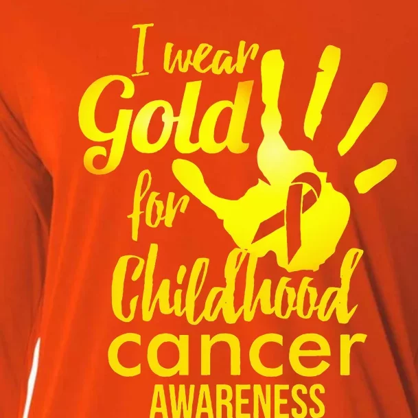 I Wear Gold For Childhood Cancer Awareness Cooling Performance Long Sleeve Crew