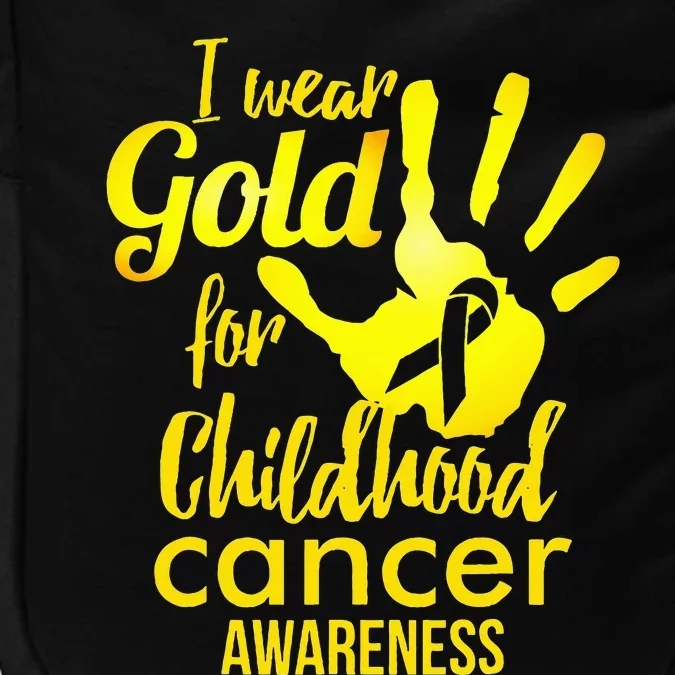 I Wear Gold For Childhood Cancer Awareness Impact Tech Backpack