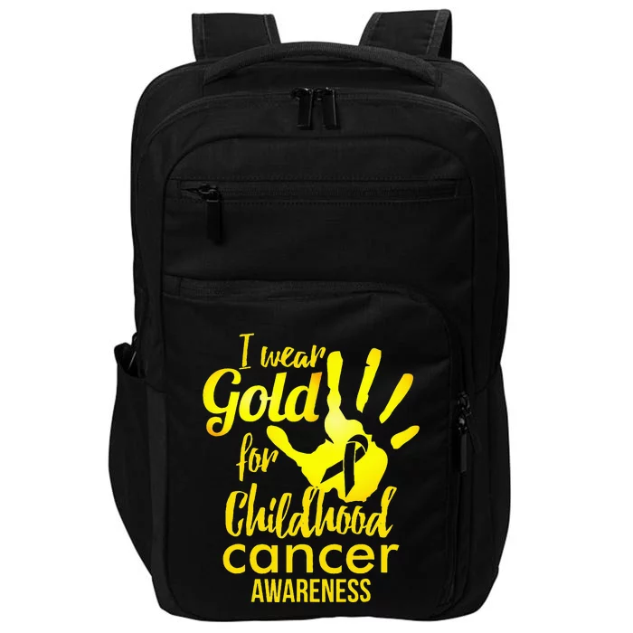 I Wear Gold For Childhood Cancer Awareness Impact Tech Backpack