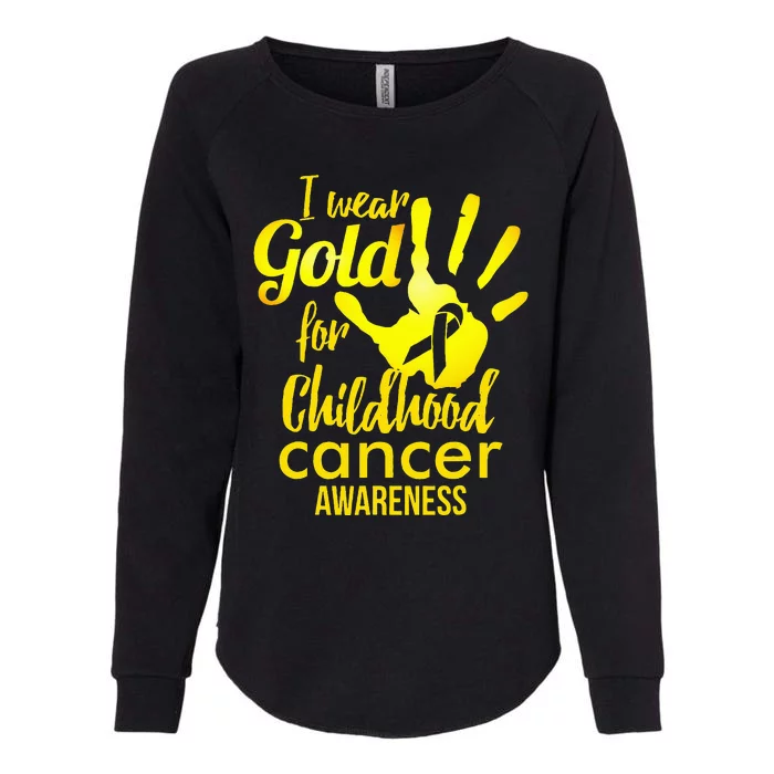 I Wear Gold For Childhood Cancer Awareness Womens California Wash Sweatshirt