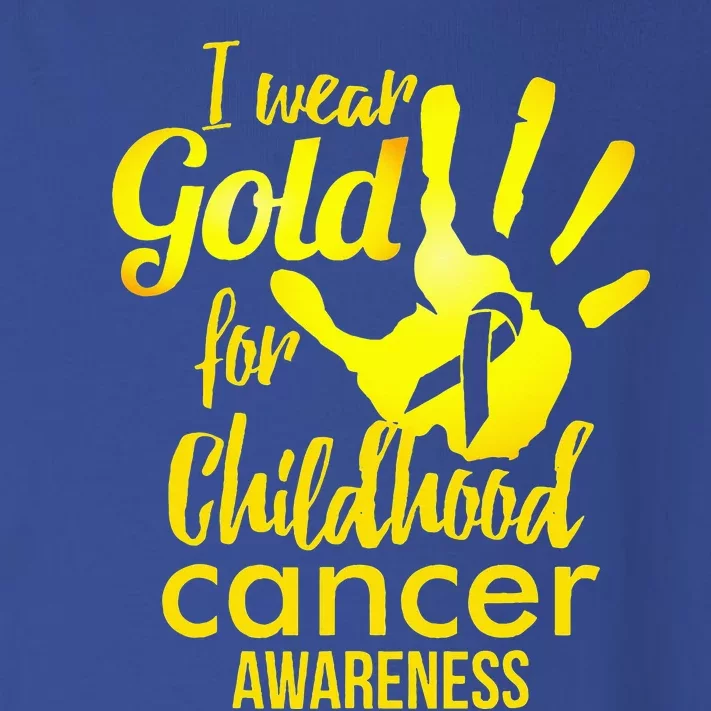 I Wear Gold For Childhood Cancer Awareness Toddler Long Sleeve Shirt