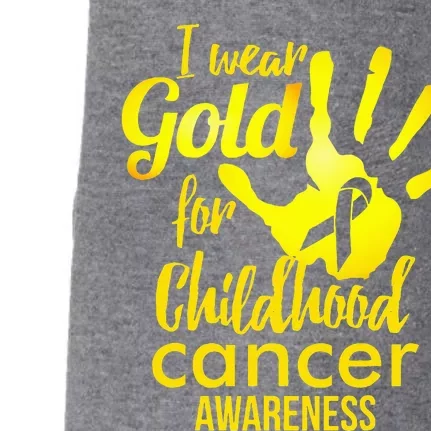 I Wear Gold For Childhood Cancer Awareness Doggie 3-End Fleece Hoodie