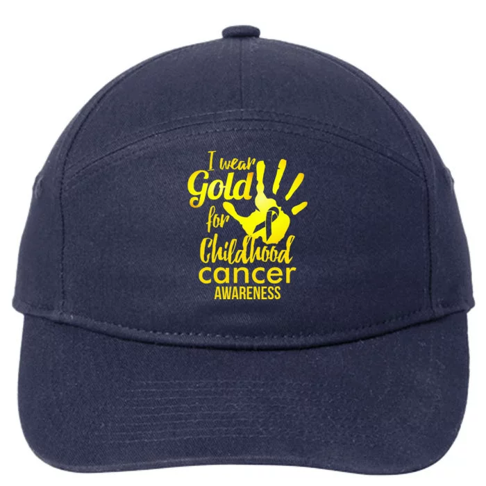 I Wear Gold For Childhood Cancer Awareness 7-Panel Snapback Hat