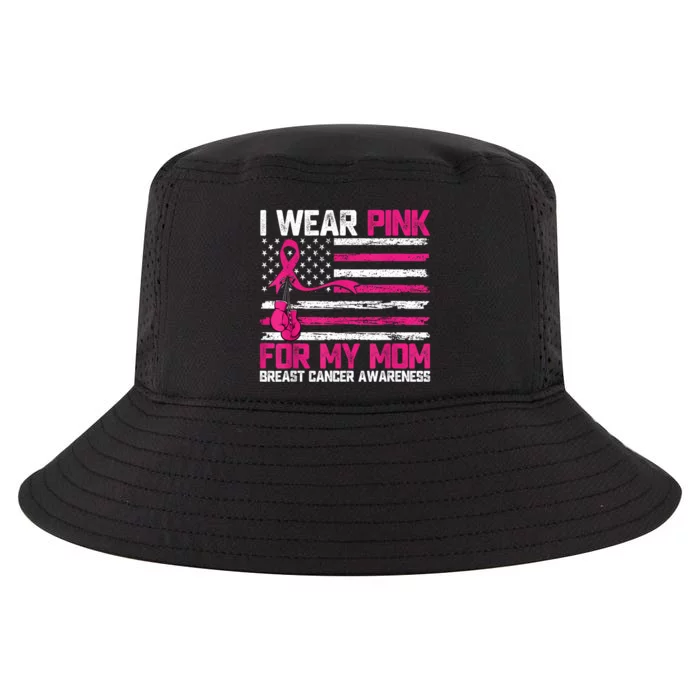 I Wear Gift For My Mom Breast Cancer Awareness Month Cool Comfort Performance Bucket Hat