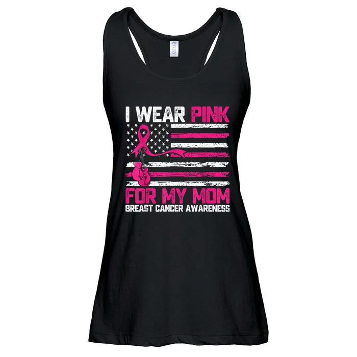 I Wear Gift For My Mom Breast Cancer Awareness Month Ladies Essential Flowy Tank