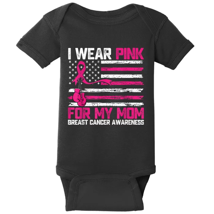 I Wear Gift For My Mom Breast Cancer Awareness Month Baby Bodysuit