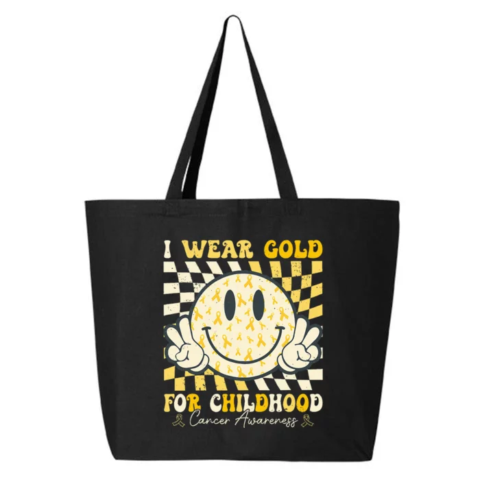 I Wear Gold For Childhood Cancer Awareness Ribbon 25L Jumbo Tote