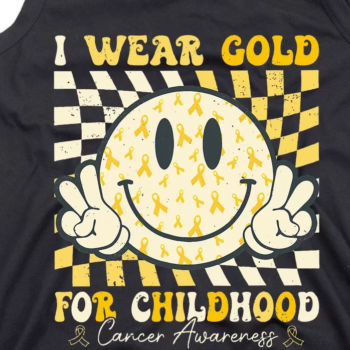 I Wear Gold For Childhood Cancer Awareness Ribbon Tank Top