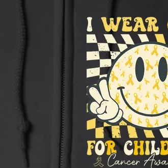 I Wear Gold For Childhood Cancer Awareness Ribbon Full Zip Hoodie