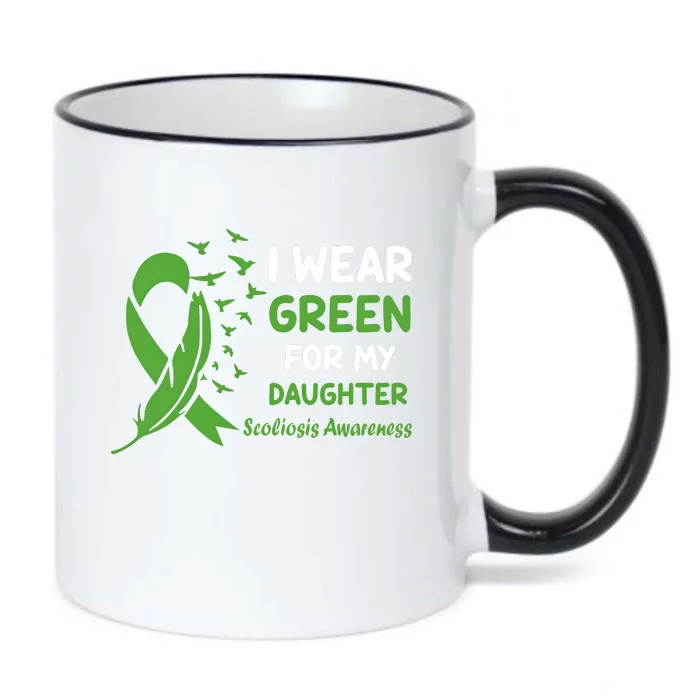 I Wear Green For My Daughter Scoliosis Awareness Black Color Changing Mug