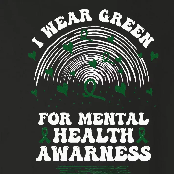 I Wear Green For Mental Health Awareness Green Ribbon Toddler Long Sleeve Shirt