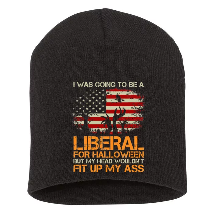 I Was Going To Be A Liberal For Halloween USA American Flag Short Acrylic Beanie