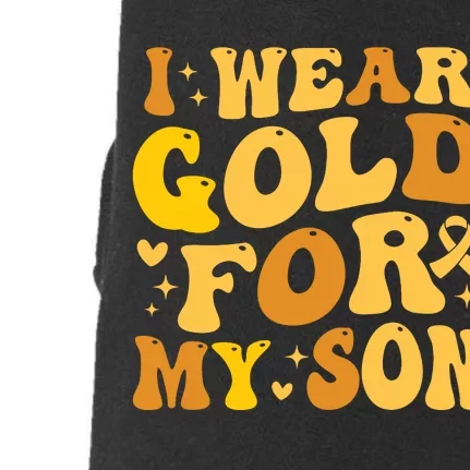 I Wear Gold For My Son Childhood Cancer Awareness Doggie 3-End Fleece Hoodie