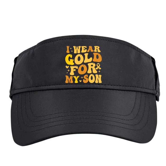 I Wear Gold For My Son Childhood Cancer Awareness Adult Drive Performance Visor