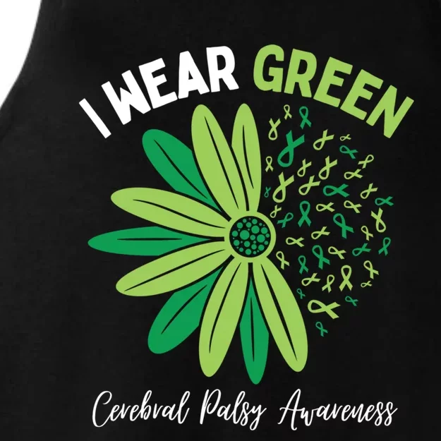 I Wear Green For My Daughter Cerebral Palsy Awareness Ladies Tri-Blend Wicking Tank