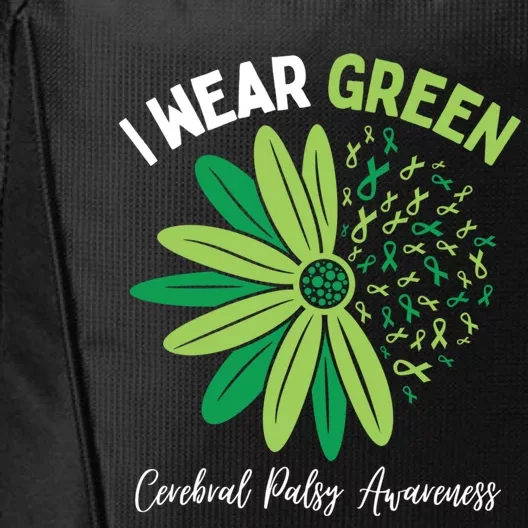 I Wear Green For My Daughter Cerebral Palsy Awareness City Backpack